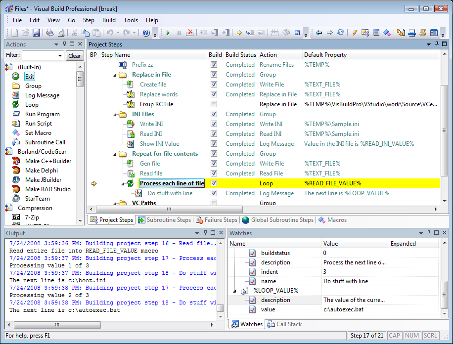 Visual Build, Visual Build Pro, VSMake, build management software, build process, build master, software, process, project, cont